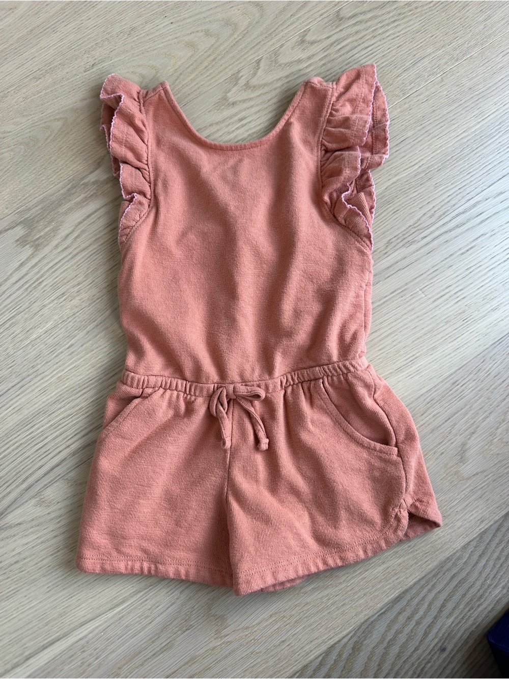 Cat & Jack Coral Ruffle Sleeve Romper